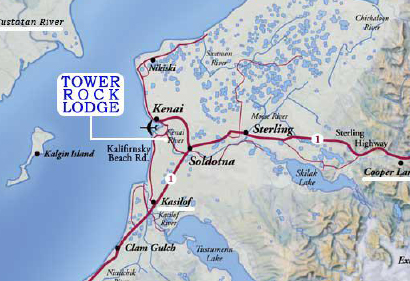 Alaska Fishing Lodge Map, Tower Rock Lodge