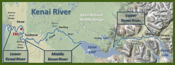 Map of the Kenair River and Tower Rock Lodge Location